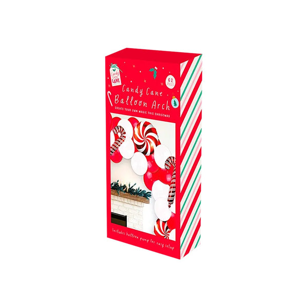 Christmas Candy Cane Balloon Arch Kit | 62 Pieces, Red and White, with Pump