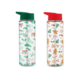 Christmas Festive Flip-Top Water Bottle | 750ml, Leakproof, Assorted Designs