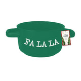 Christmas Festive Dual-Handle Soup Bowl | Red HO HO HO or Green FA LA LA