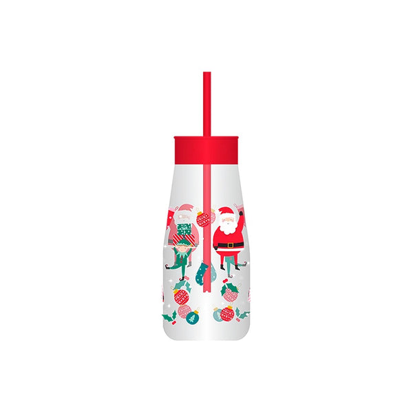 Christmas Kids Milk Tumbler with Straw | Assorted Designs, Red or Green Lid