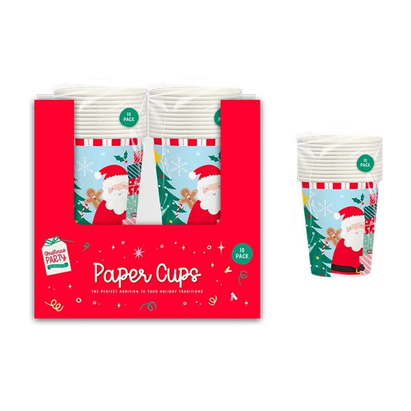 Christmas Kids Printed Paper Cups | 270ml, Pack of 10, Assorted Designs