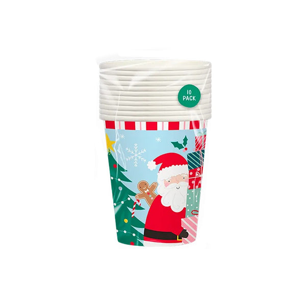 Christmas Kids Printed Paper Cups | 270ml, Pack of 10, Assorted Designs