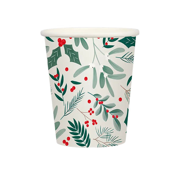 Christmas Printed Paper Cups | Pack of 20, Assorted Designs and Colours