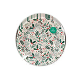 Christmas Printed Paper Plates | Pack of 20, Holly and Berry, Disposable, Round