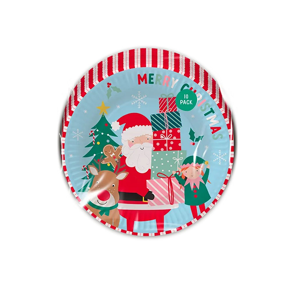 Christmas Kids Printed Paper Plates | Pack of 10, Assorted Designs, Disposable