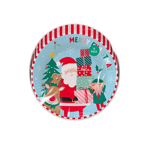 Christmas Kids Printed Paper Plates | Pack of 10, Assorted Designs, Disposable