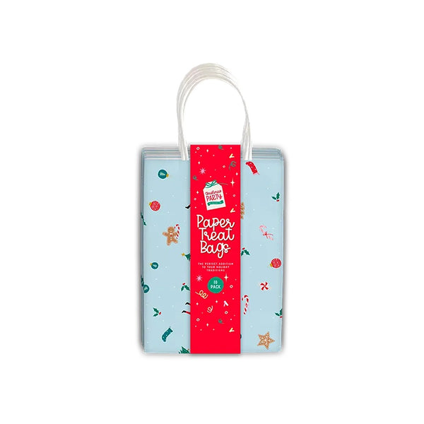Christmas Kids Printed Paper Treat Bags | Pack of 10, Assorted Designs