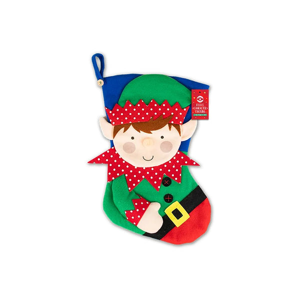 Christmas Felt Character Stocking | Santa, Reindeer, Elf Designs, Hanging Loop