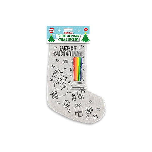 Christmas Colour Your Own Canvas Stocking Craft | Assorted Designs, with Markers