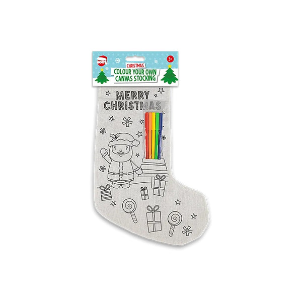 Christmas Colour Your Own Canvas Stocking Craft | Assorted Designs, with Markers