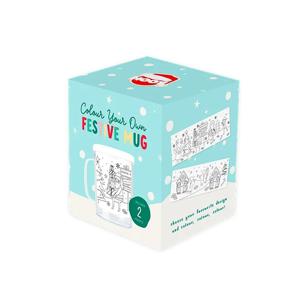 Christmas Colour Your Own Festive Mug | Includes Two Markers, Assorted Designs