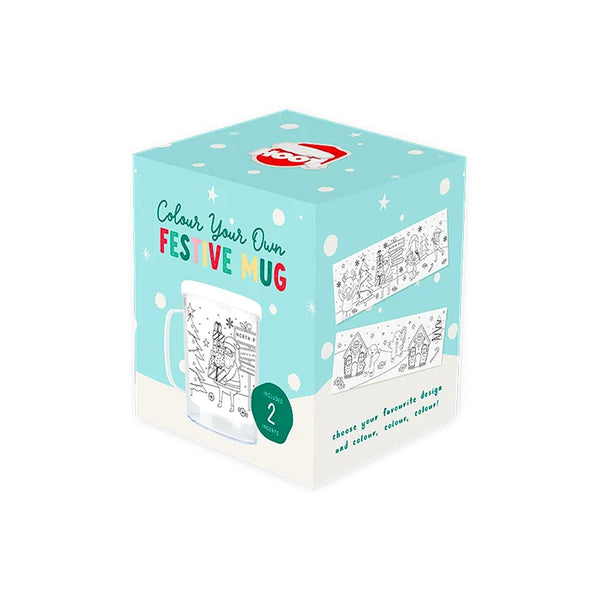 Christmas Colour Your Own Festive Mug | Includes Two Markers, Assorted Designs