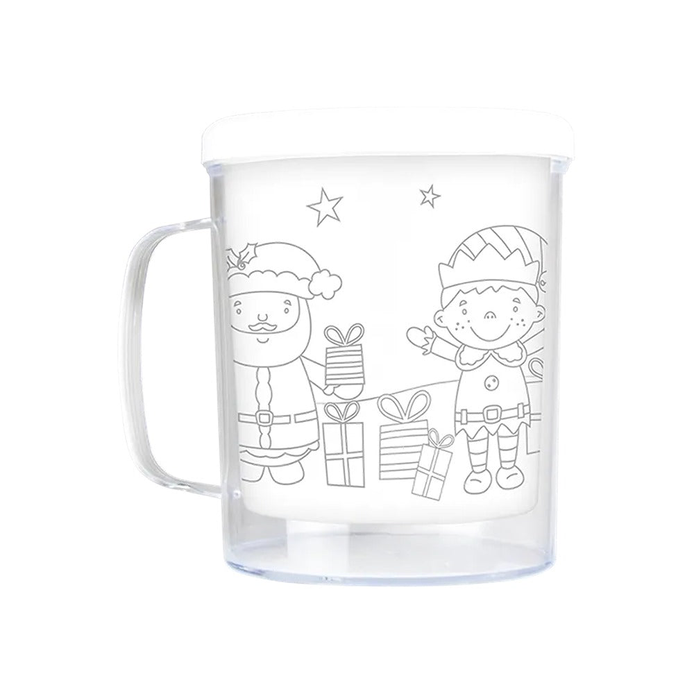 Christmas Colour Your Own Festive Mug | Includes Two Markers, Assorted Designs