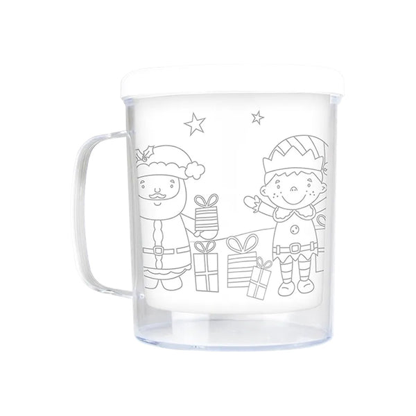 Christmas Colour Your Own Festive Mug | Includes Two Markers, Assorted Designs