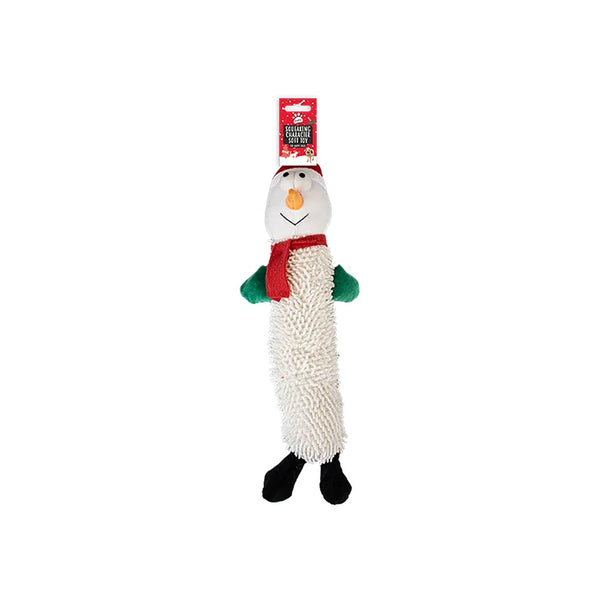 Christmas Pet Squeaking Soft Toy | Santa, Reindeer, Snowman, Long Textured Body