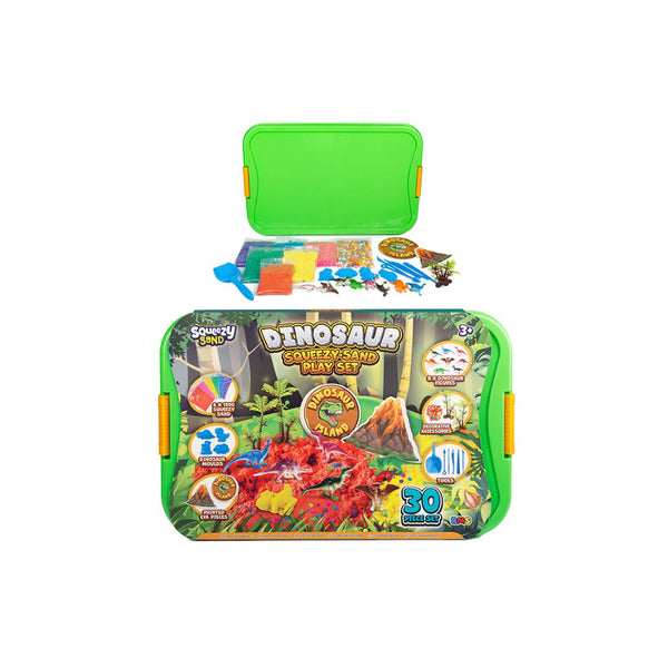 Dinosaur Squeezy Sand Play Set - 30 Pieces, Assorted Colours