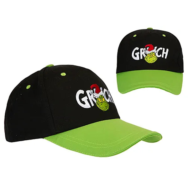 Christmas Grinch Baseball Cap | Adults, Embroidered Graphic, Curved Brim