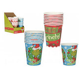 Christmas Grinch Party Paper Cups | 9oz, Pack of 8, Assorted Designs