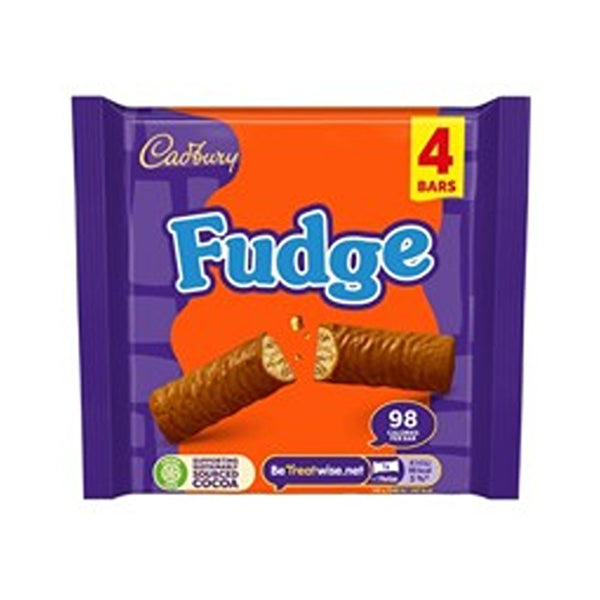 Cadbury's Fudge Bars | Pack of 4, 88g, 98 Calories per Serving