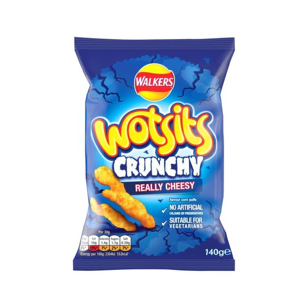Wotsits Crunchy Cheese Corn Puffs | 140g, Vegetarian, No Artificial Colours
