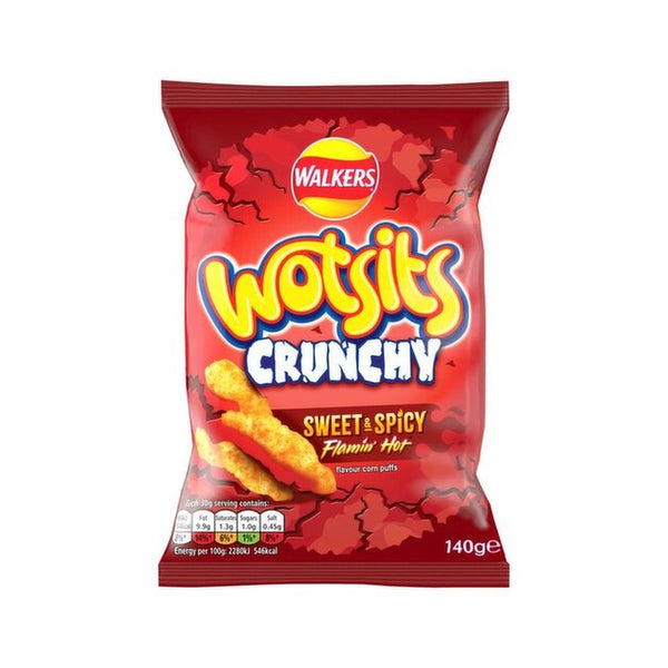 Wotsits Crunchy Twisted Sweet & Spicy Corn Puffs | Sharing Bag, 140g