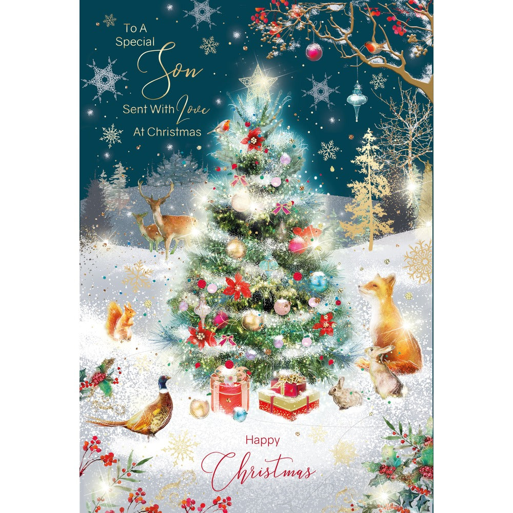 Christmas Card Son with Tree Design | Festive Season Greetings