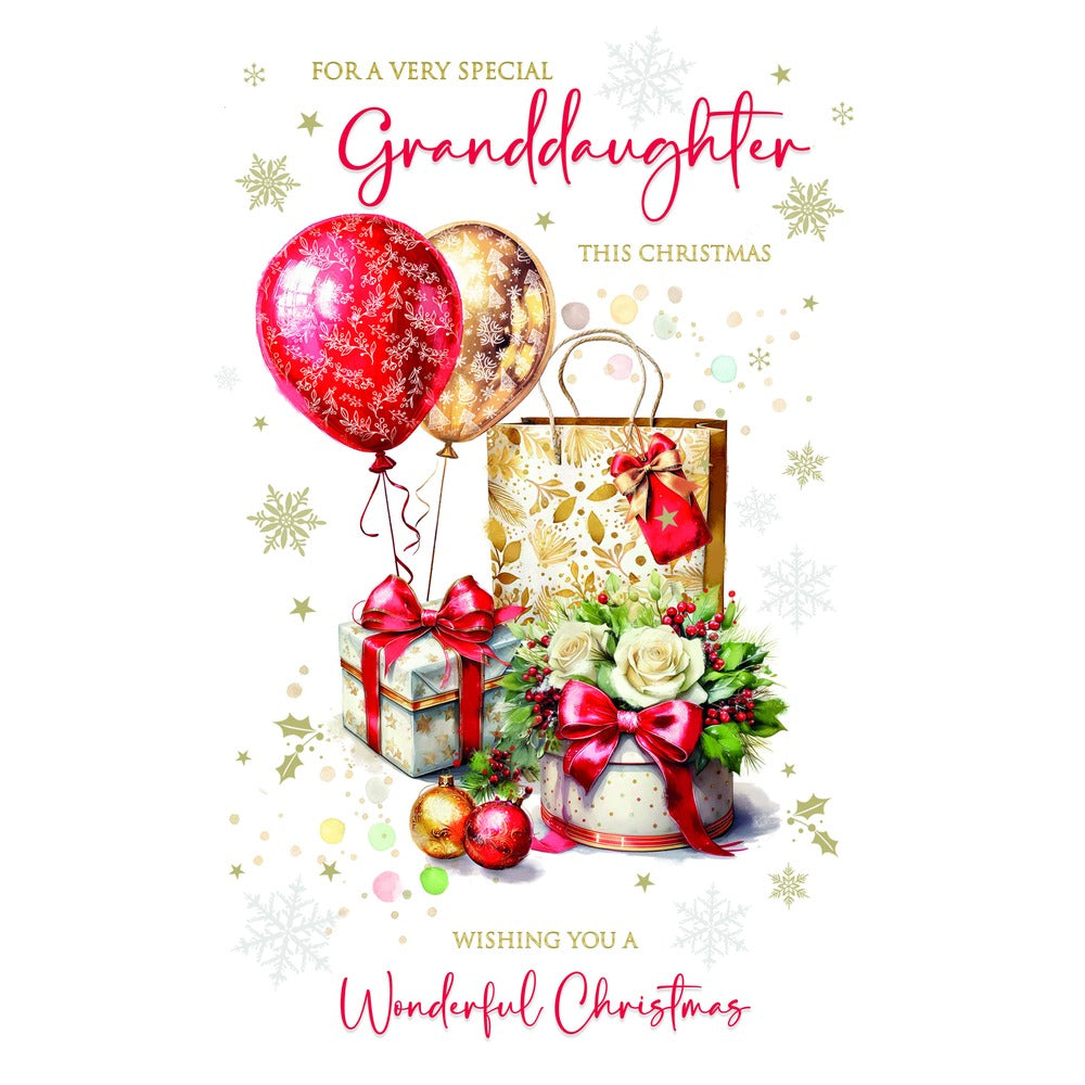 Granddaughter Christmas Card | 9x6 Size with Festive Design