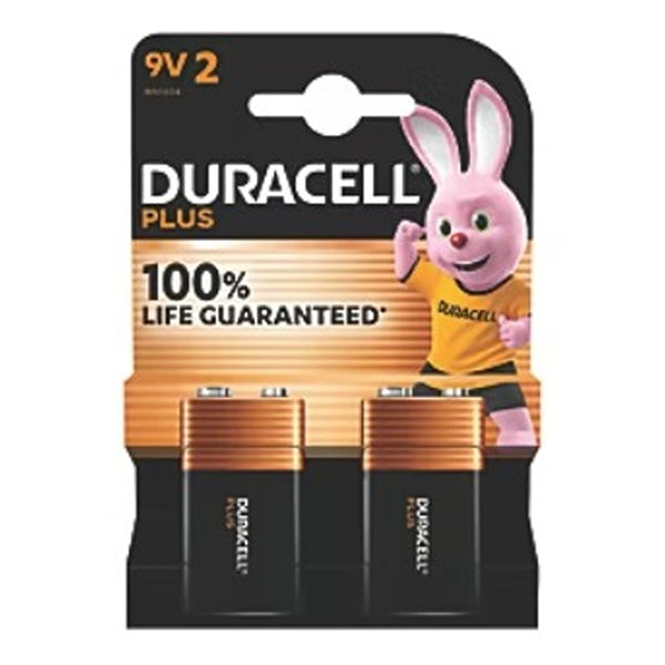 Duracell Plus 9V Batteries | Pack of 2, High-Drain Performance, Snap Terminals