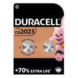 Duracell Lithium DL2025 Coin Cell Batteries | Pack of Two, +70% Extra Life