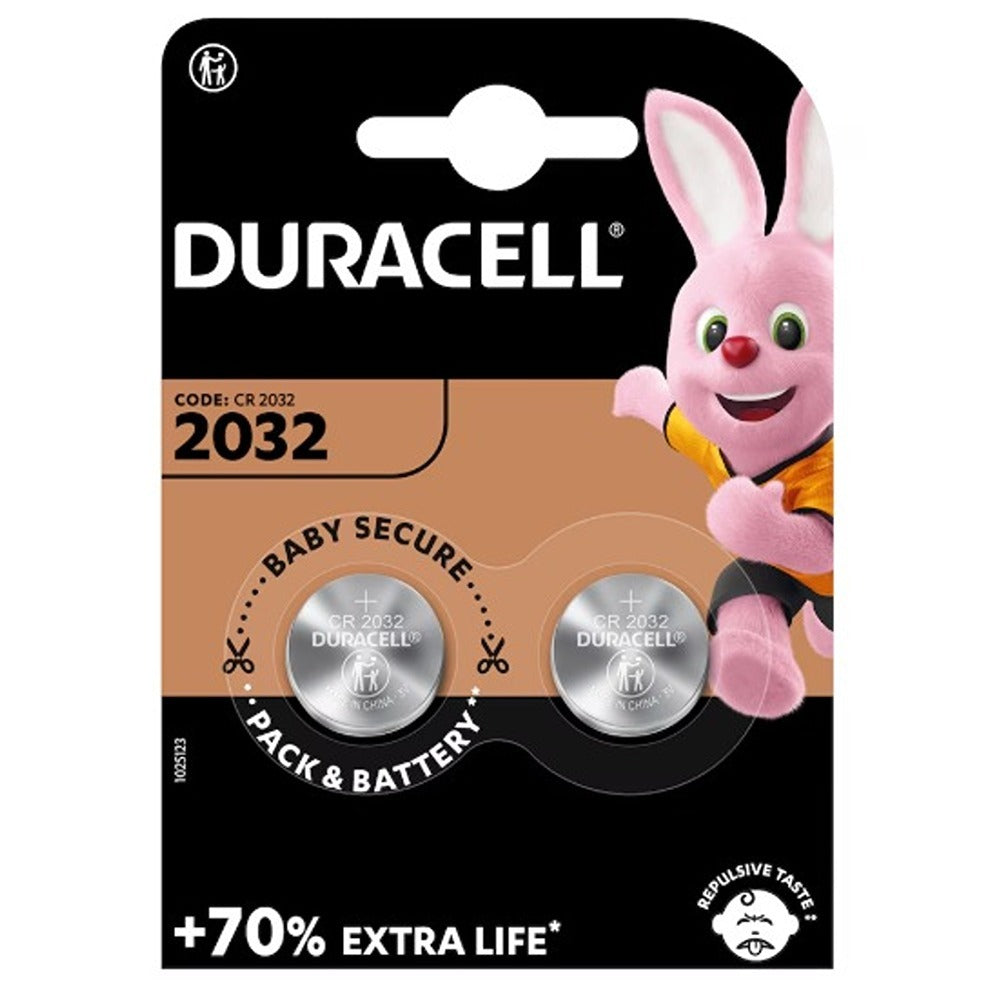 Duracell Lithium DL2032 Twin Pack Coin Cell Battery | +70% Extra Life, 3V
