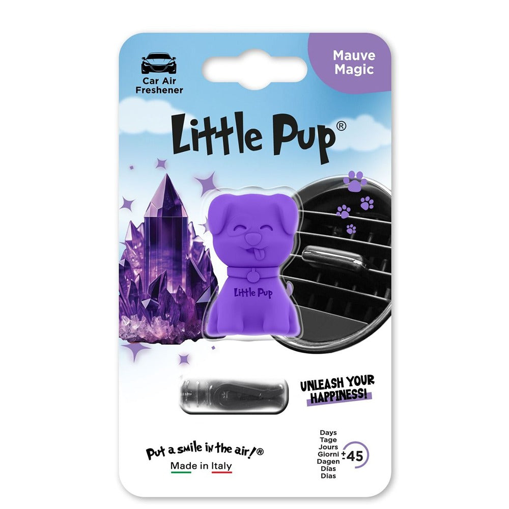 Little Joe Little Pup Mauve Magic Car Air Freshener | Vent Clip, 45 Days