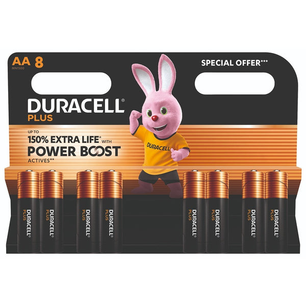Duracell Power Boost AA Alkaline Batteries | Pack of 8, 1.5V, Copper Top