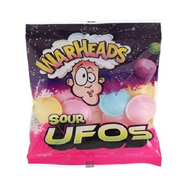Warheads UFOs Sour Sweets | 35g, Assorted Colours, Single-Serve Pouch