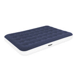 Milestone Double Flocked Airbed Blue | Contoured Chambers, Fast Inflate/Deflate