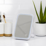 Bauer Portable LED Makeup Mirror with Stand | Dimmable Light, USB or Battery