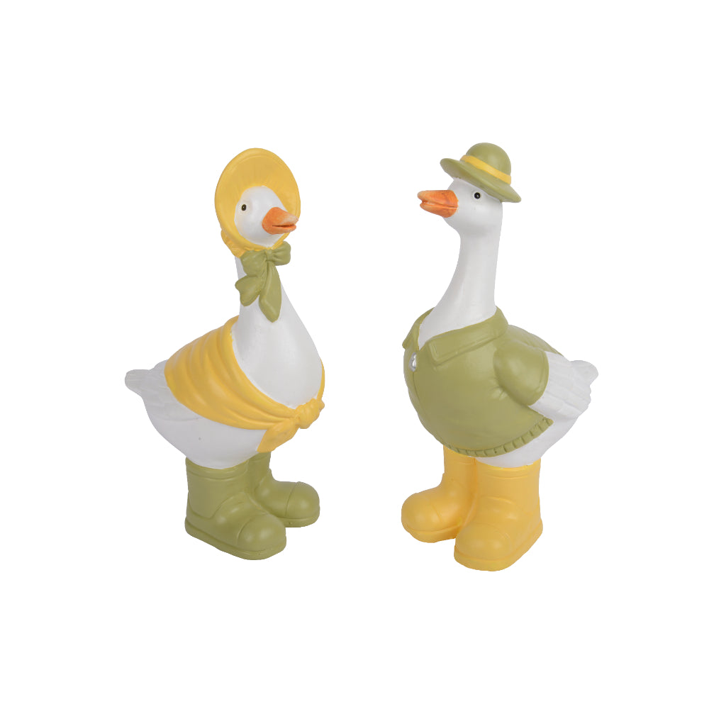 Decoris Terracotta Goose Figure Ornament | Assorted Designs, Spring Colours