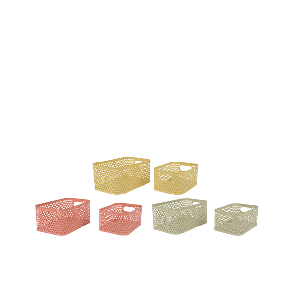 Decoris Pastel Perforated Storage Baskets | Pack of Two, Assorted Colours