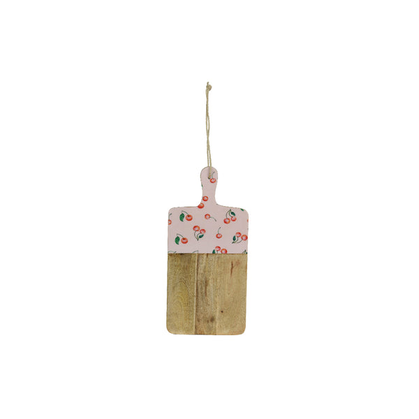 Decoris Cherry Print Mangowood Paddle Serving Board | 20 x 42cm