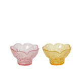 Decoris Glass Flower Pedestal Serving Bowl | 12cm, Assorted Colours