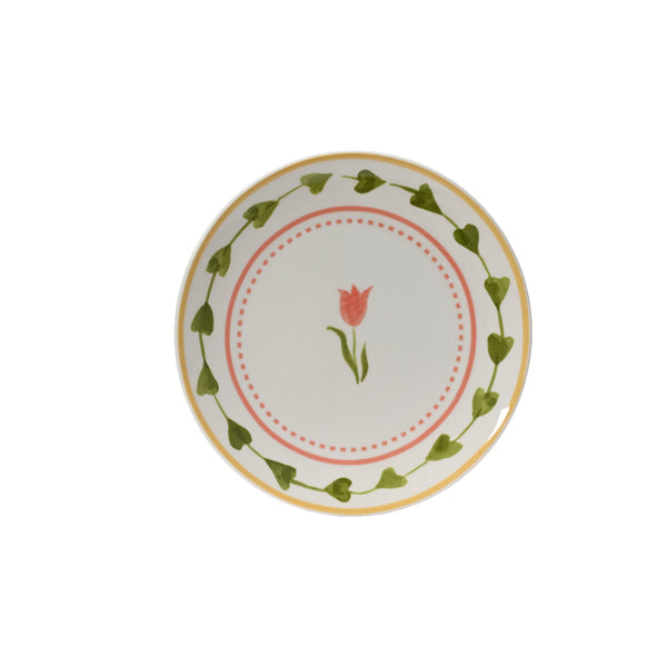 Decoris Tulip Porcelain Side Plate | 19cm, Pastel Floral, Gloss Finish