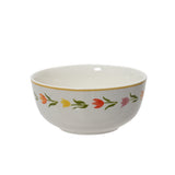 Decoris Tulip Porcelain Cereal Bowl | Assorted Floral Band, Gold Rim