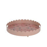 Decoris Cherry Scalloped Iron Serving Tray | Blush Pink, 30cm