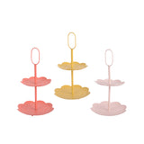 Decoris Floral Two-Tier Iron Cake Stand | Assorted Colours, 25 x 40cm