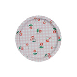 Decoris Cherry Decorative Tin Plate Tray | 32cm, Pink Gingham