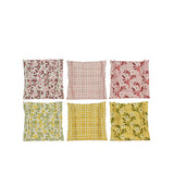 Decoris Floral and Gingham Cotton Seat Cushion | Assorted Designs, Ties