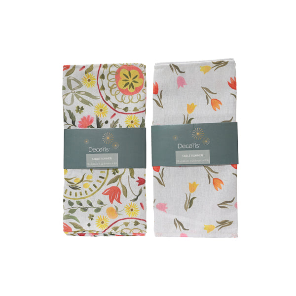 Decoris Tulip Botanical Print Table Runner | Assorted Designs, 32 x 140cm