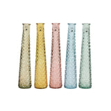 Decoris Tapered Swirl Diamond-Embossed Glass Vase | 32cm, Assorted Colours