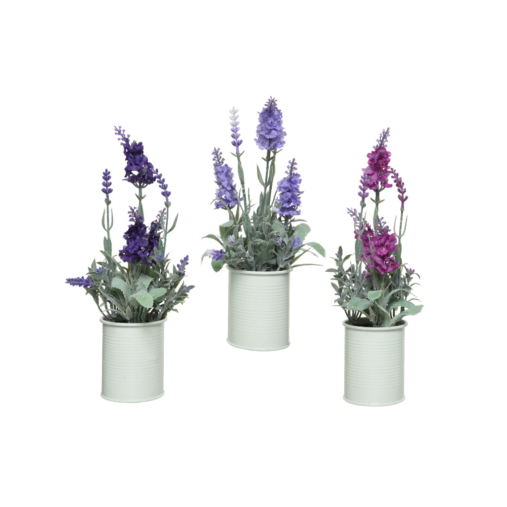 Decoris Potted Lavender Artificial Plant | 26cm, Assorted Colours