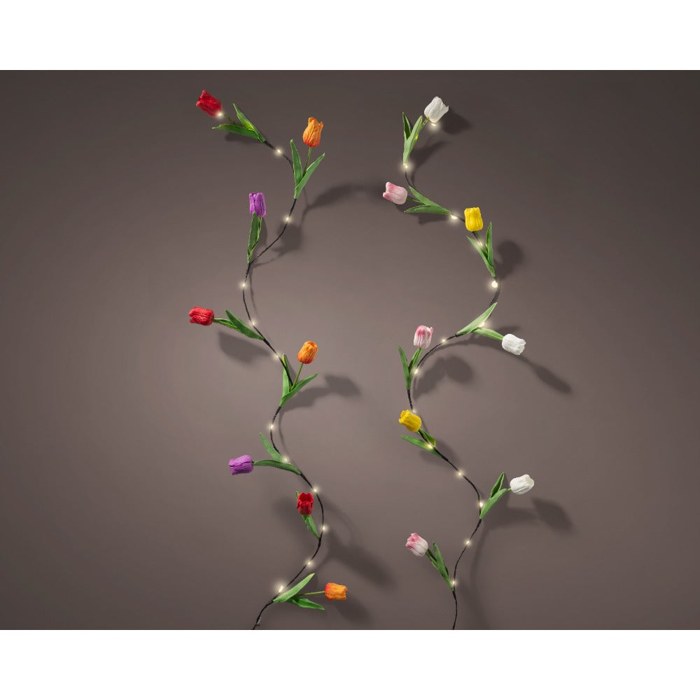 Decoris Tulip Micro-LED String Lights | 150cm, Warm White, Assorted Colours