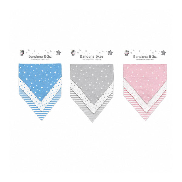Bandana Bib 3 Pack - Stylish & Practical - 35cm x 19cm